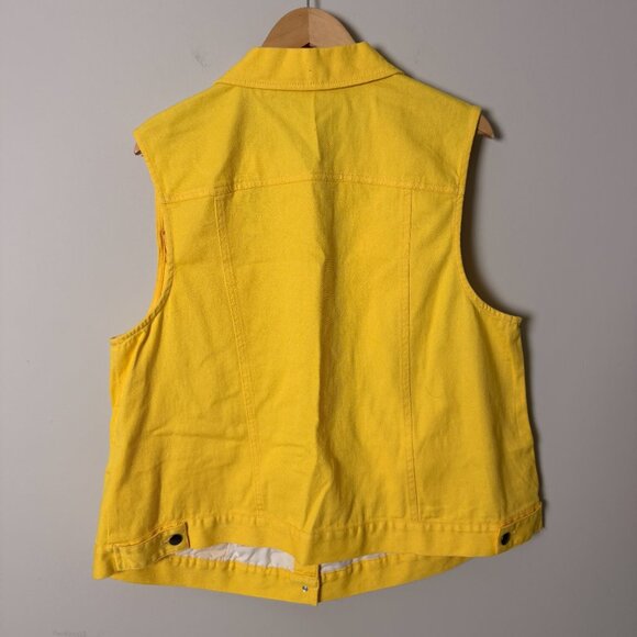 NWT Westbound Woman Yellow Denim Vest 1X - Picture 2 of 3